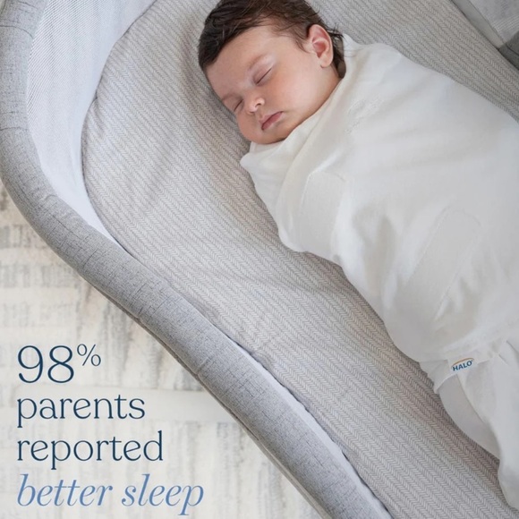 Halo SleepSack Swaddle Micro-Fleece TOG 3.0 Cream White Small 3-6 Months NWT - Picture 3 of 15